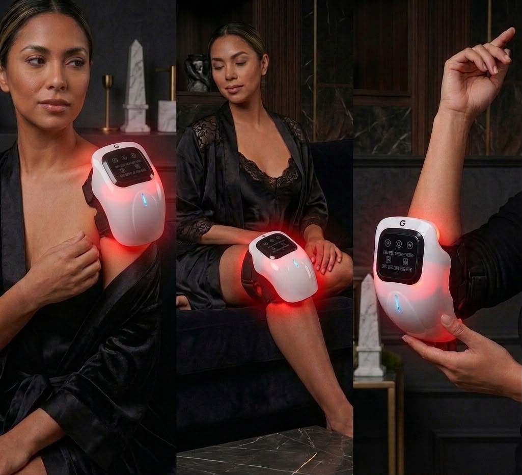Rechargeable Knee Massager with Heating and Red Light Therapy