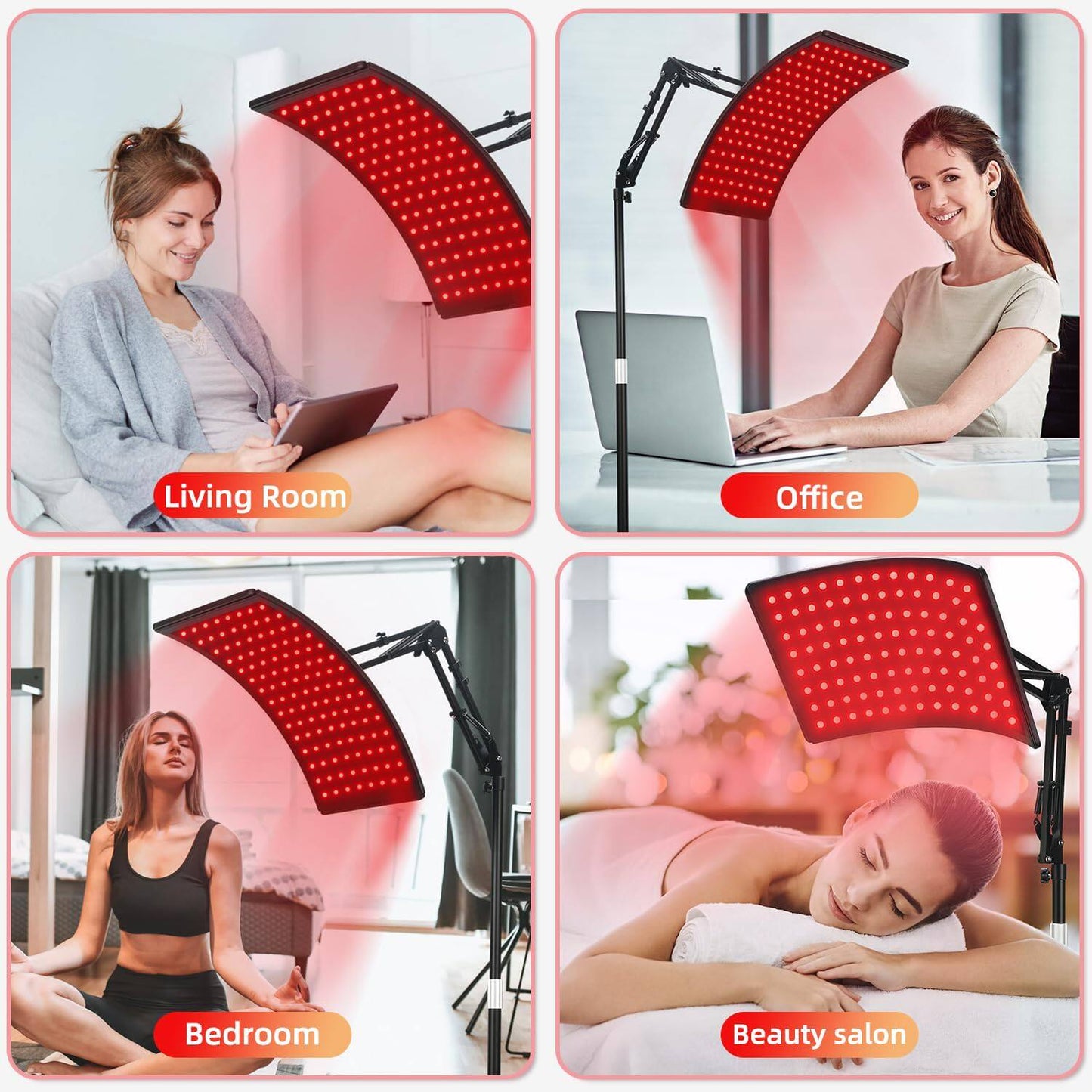 Red Infrared Light Therapy Lamp with Adjustable Stand