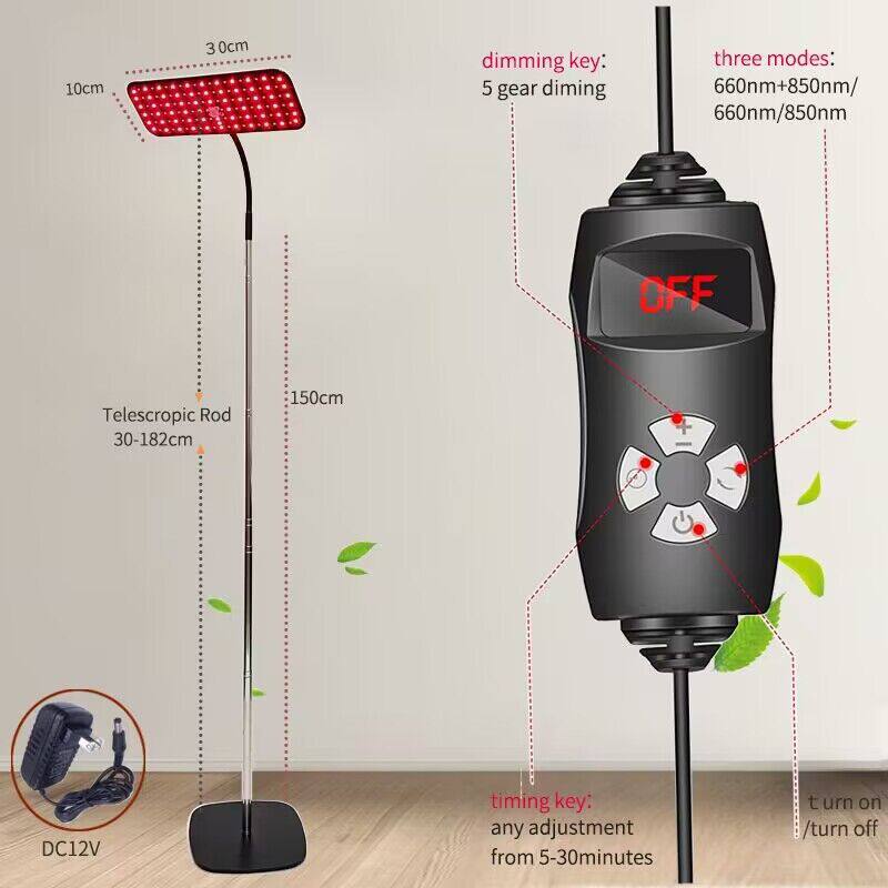 Red Infrared Light Therapy Lamp with Adjustable Stand